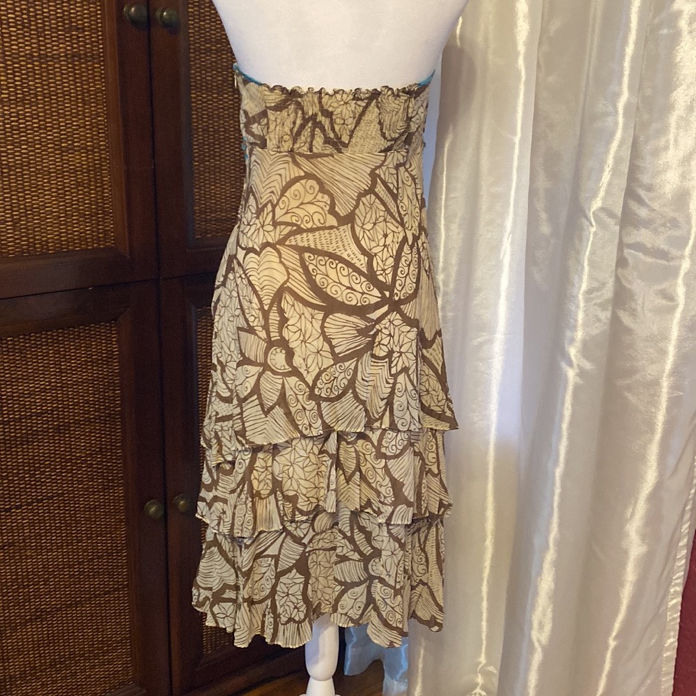 Tropical Strapless Silk Dress - Picture 5 of 14